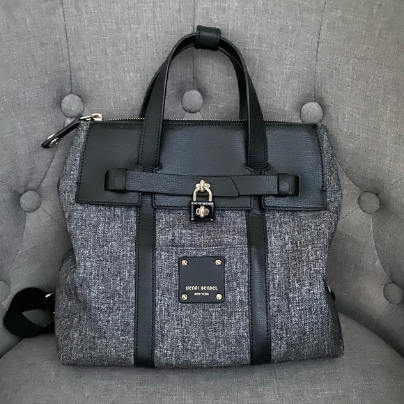 henri bendel Handbags - Henri Bendel Mini Jetsetter Black Canvas Multi
